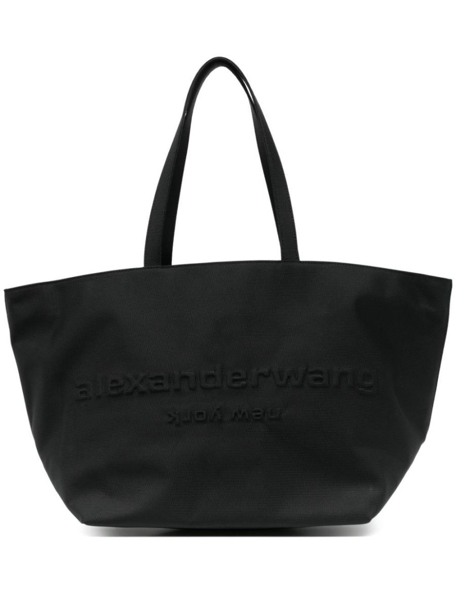 Punch logo-embossed tote bag