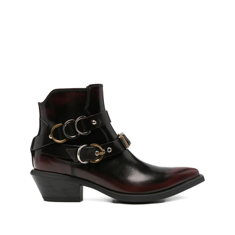 Pinko Buckle-strap Pointed-toe Boots