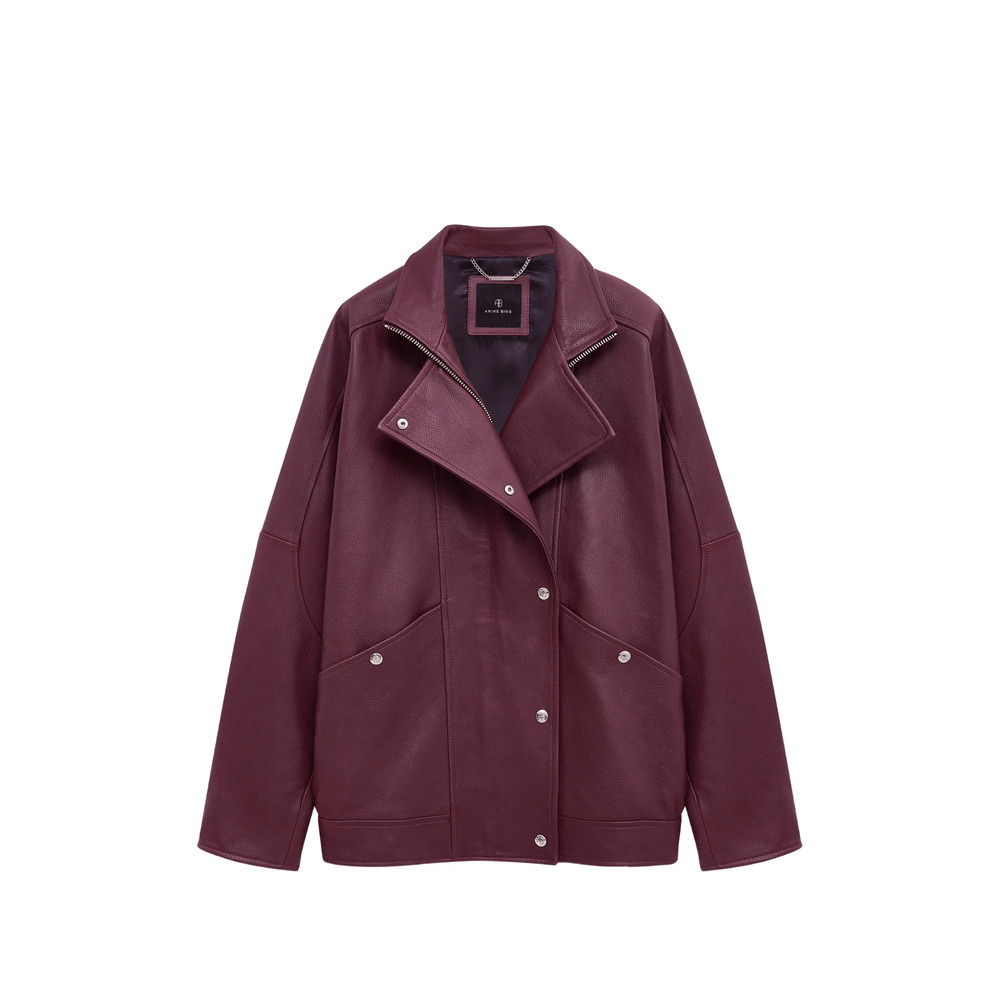 Anine Bing Sandy Jacket - Burgundy Leather
