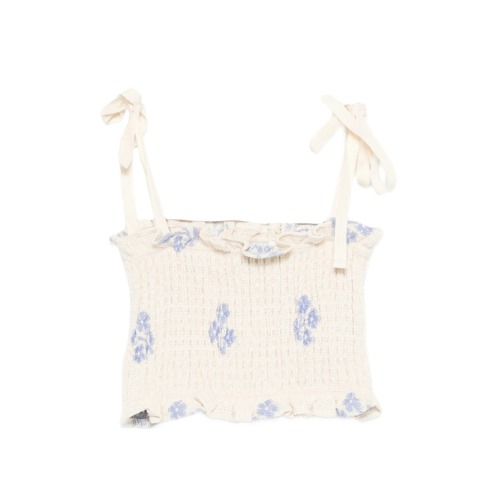 Mipounet Sandrine Floral-print Smocked Top