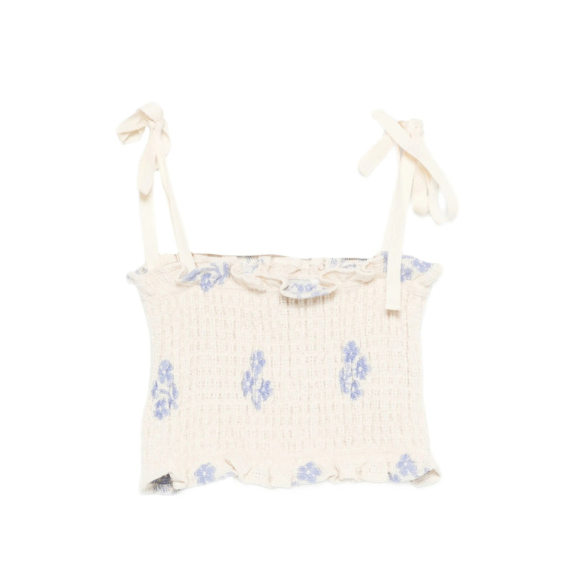 Mipounet Sandrine Floral-print Smocked Top