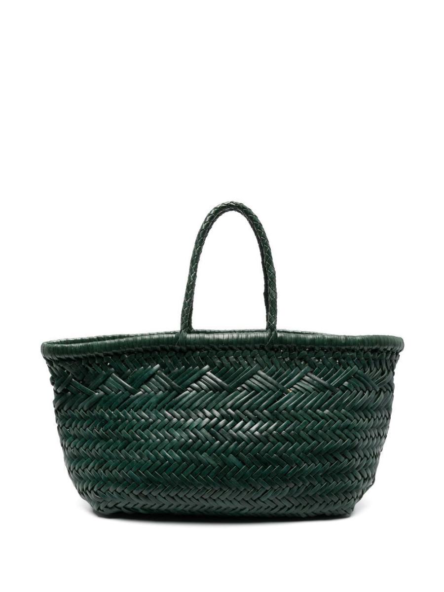 Triple Jump woven leather tote bag