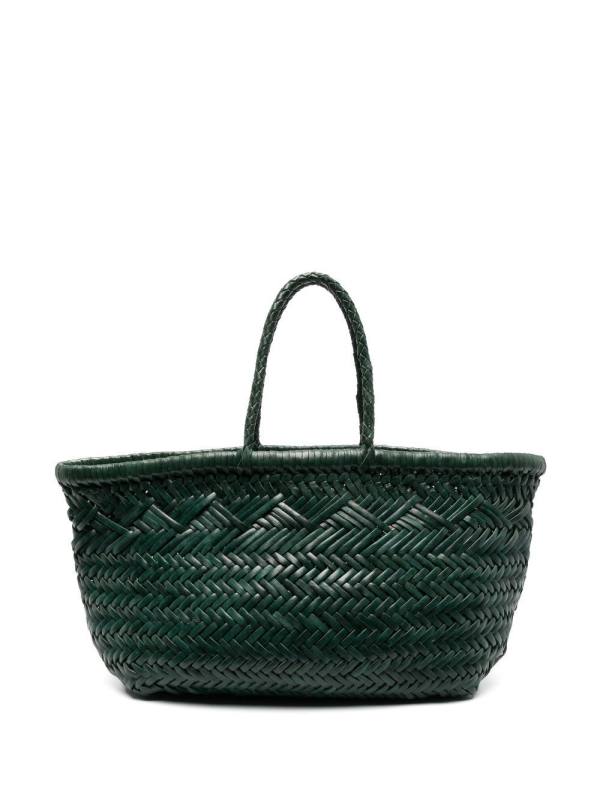 Triple Jump woven leather tote bag
