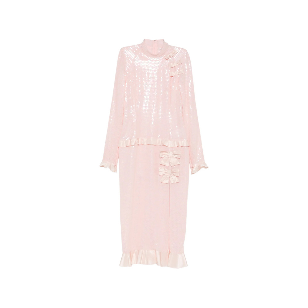 Alessandra Rich Sequin-embellished Bow-detail Midi Dress