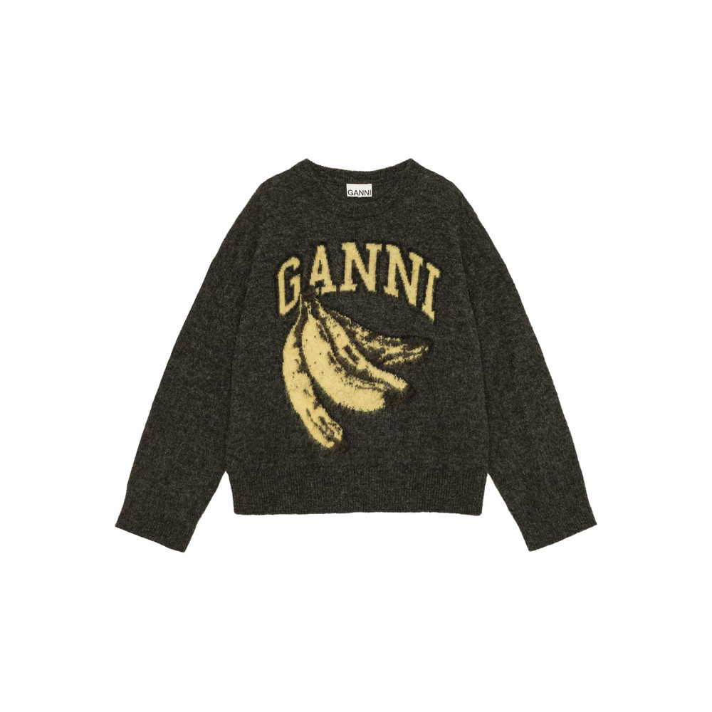 Ganni Intarsia-logo Jumper