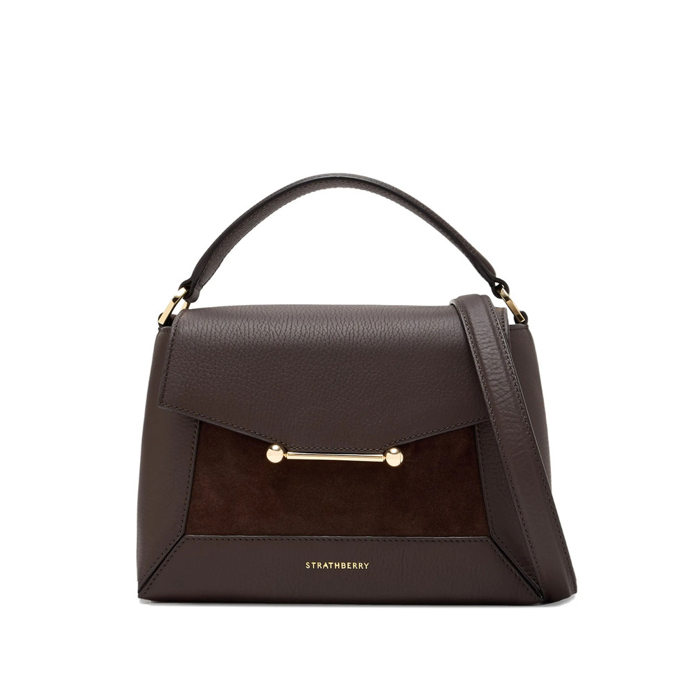 Strathberry Small Mosaic Leather Suede Tote Bag