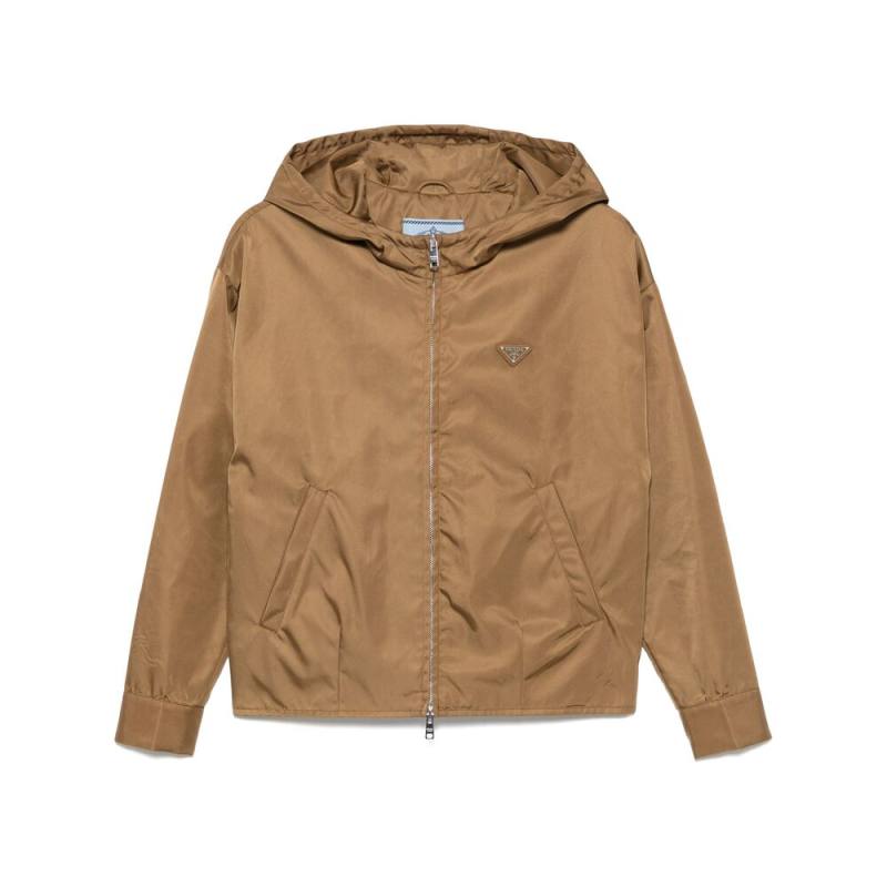 Prada Logo Patch Hooded Jacket