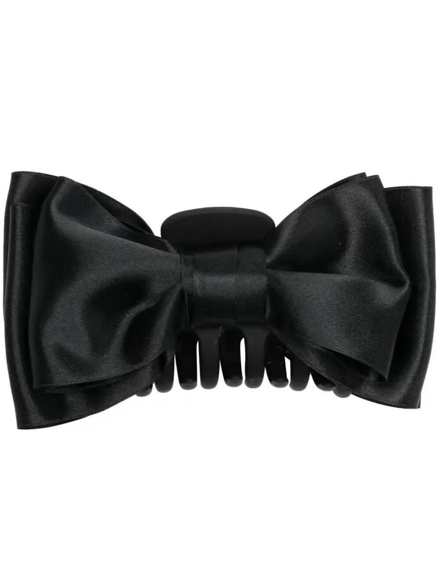 satin bow-embellished hair clip