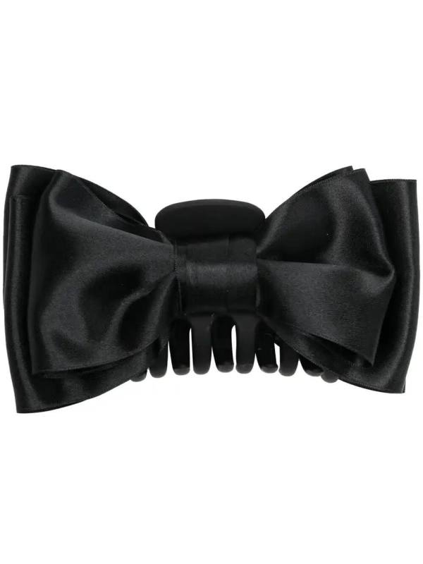 satin bow-embellished hair clip