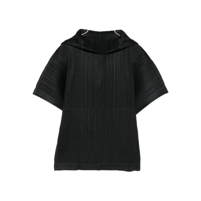 Pleats Please Pleated Hooded T-shirt