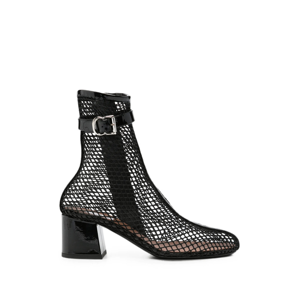 Alaïa Mesh Buckle-strap Ankle Boots