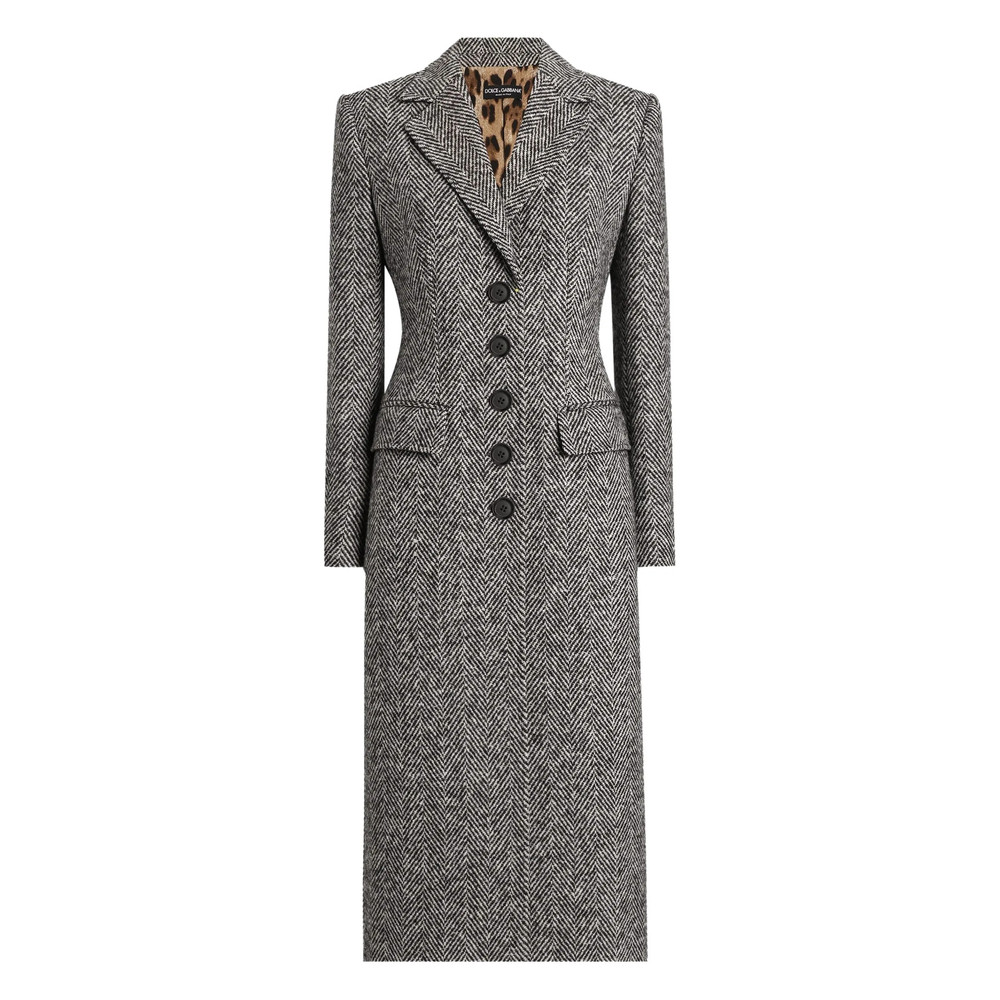 Dolce & Gabbana Herringbone Buttoned Coat