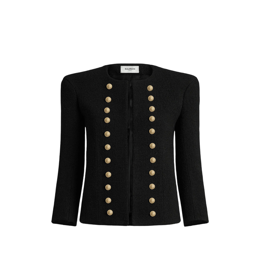 Balmain Tweed Jacket With Gold-tone Buttons