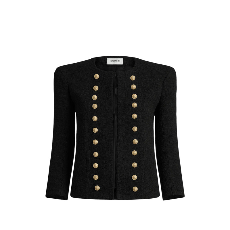 Balmain Tweed Jacket With Gold-tone Buttons