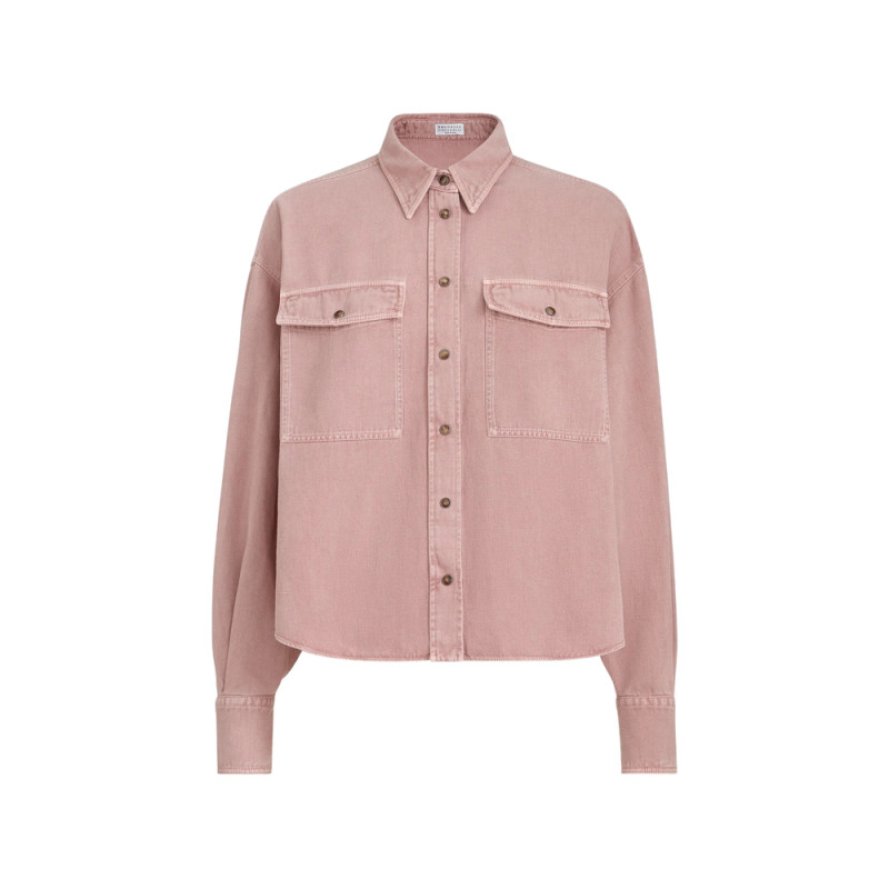 Brunello Cucinelli Garment-dyed Flap-pocket Shirt