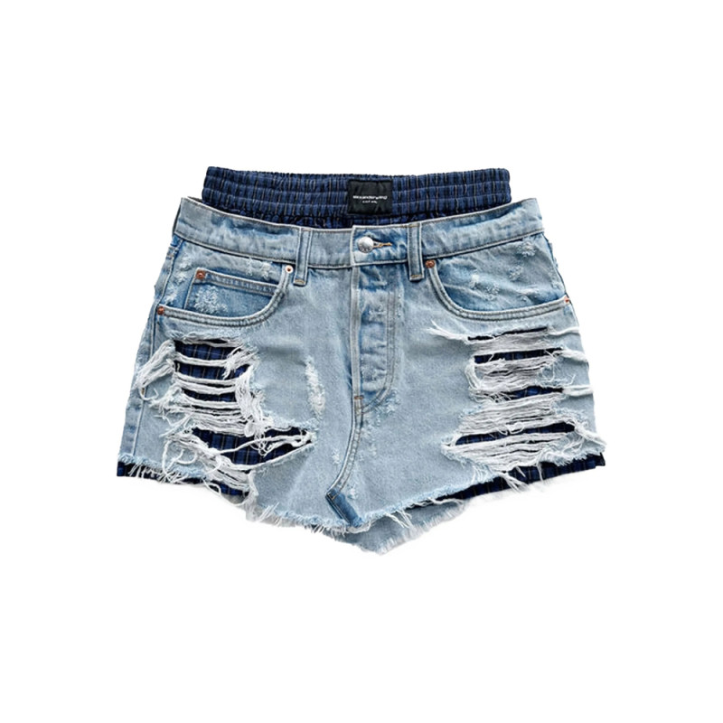 Alexander Wang Distressed-denim Mini Skirt