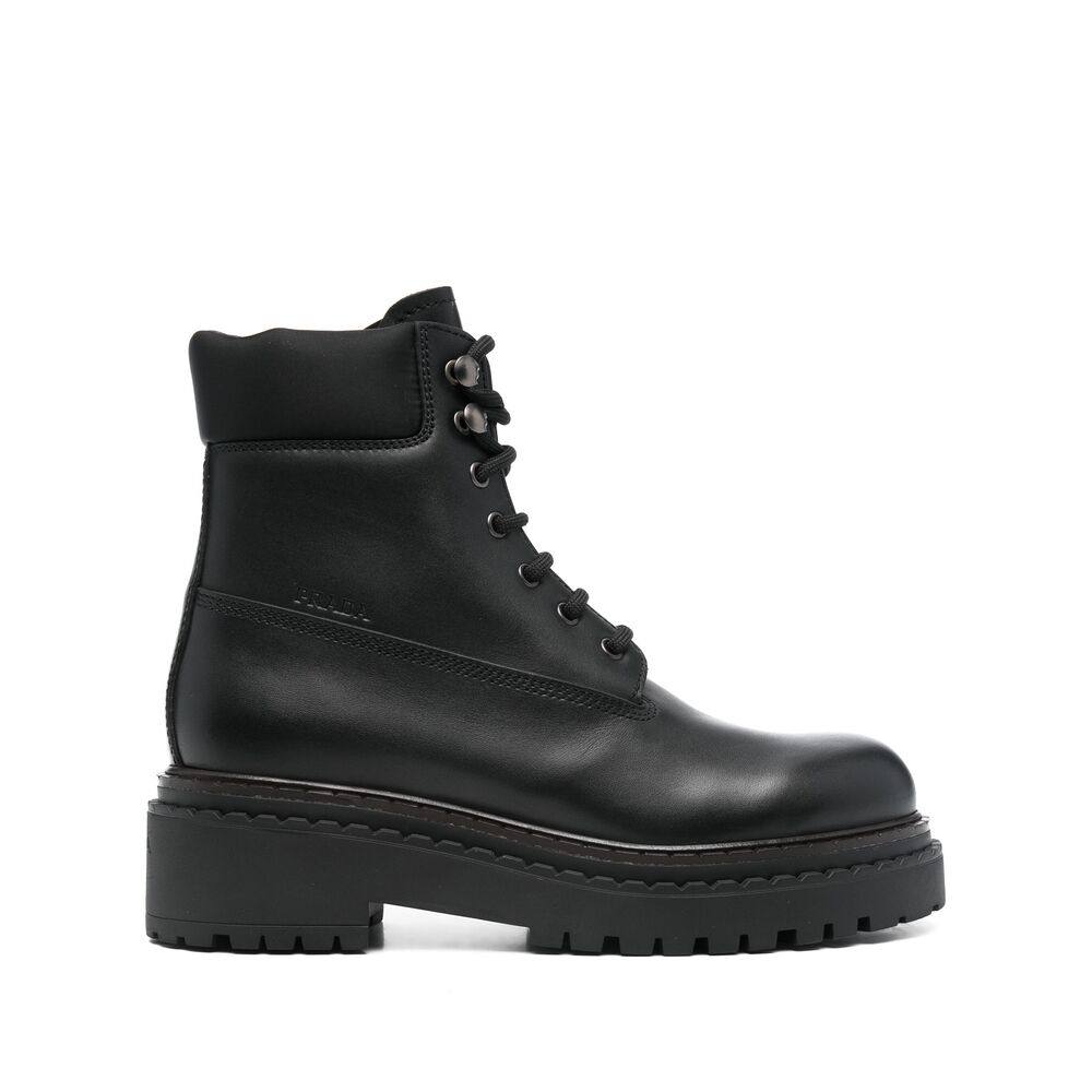 Prada Leather Combat Boots