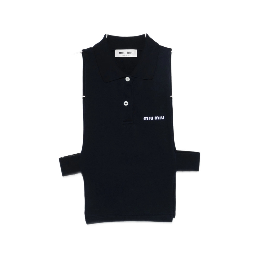 Miu Miu Piqué Polo Vest