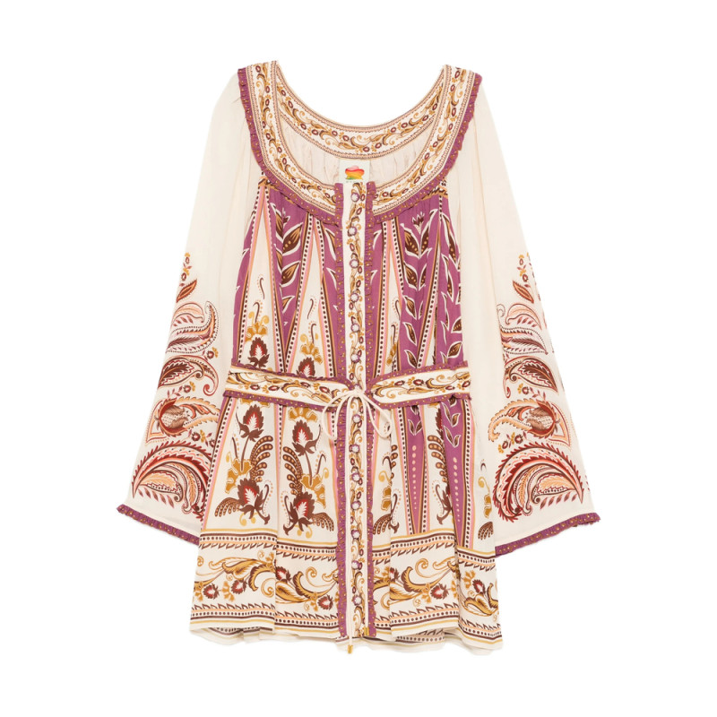 Farm Rio Floral Tie-waist Mini Dress