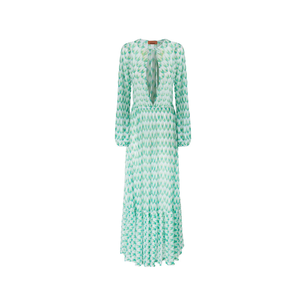 Missoni V-neck Patterned Beach Dress