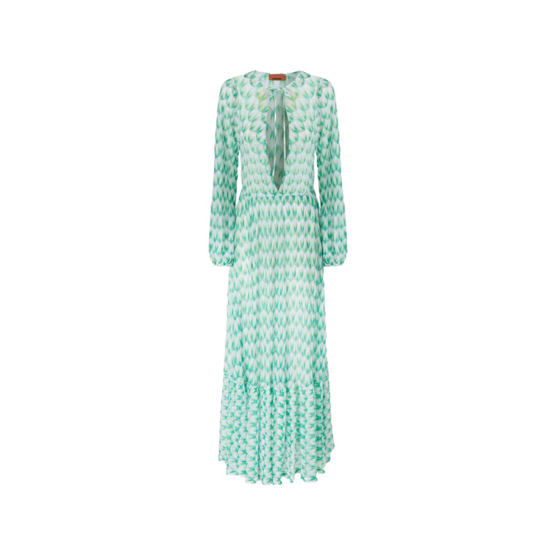 Missoni V-neck Patterned Beach Dress