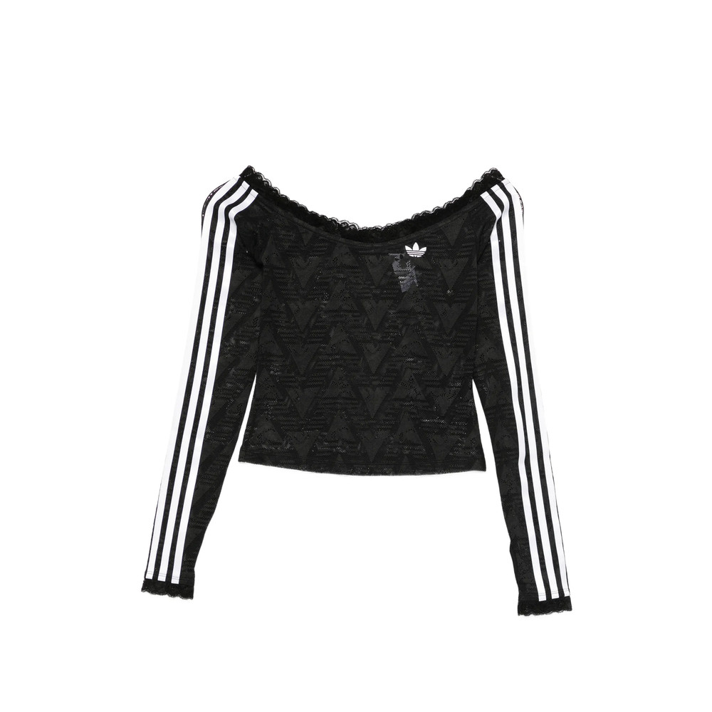 Adidas Lace-trim Striped Top