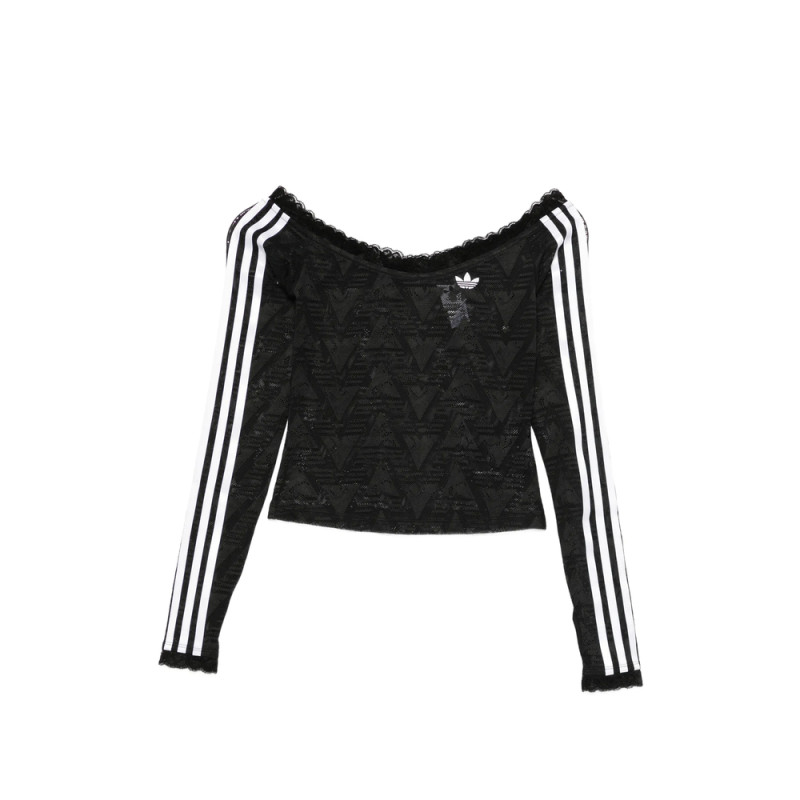 Adidas Lace-trim Striped Top