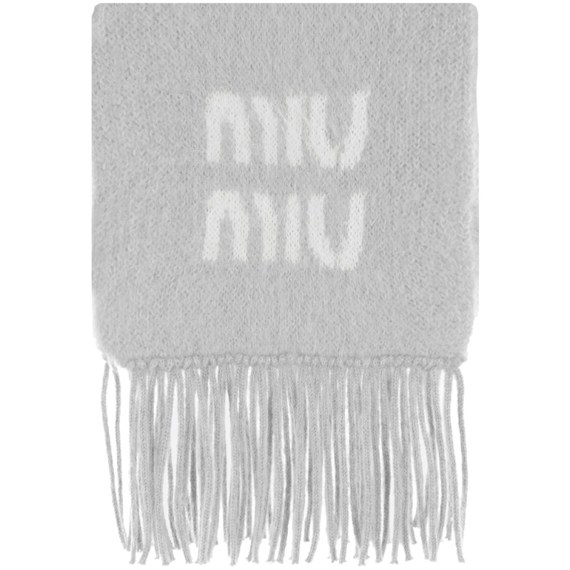 Miu Miu Logo-jacquard Fringed Scarf