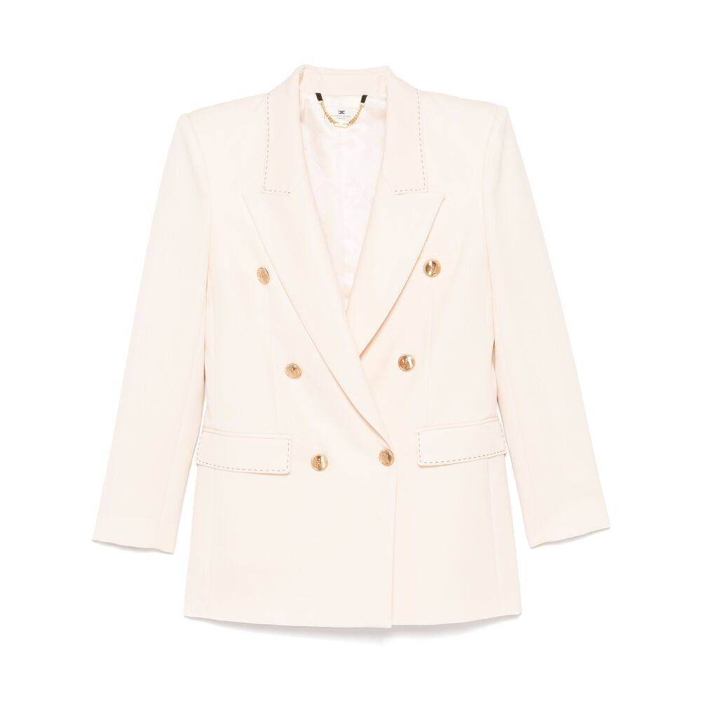 Elisabetta Franchi Contrasting-stitching Virgin-wool Blazer