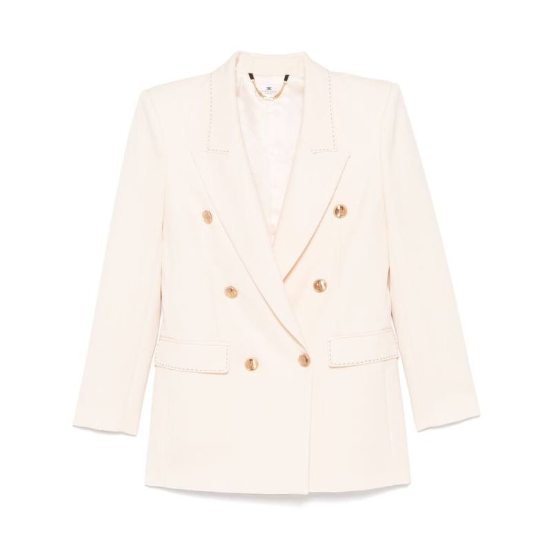 Elisabetta Franchi Contrasting-stitching Virgin-wool Blazer