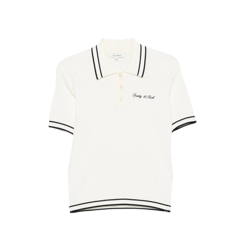 Sporty & Rich Cable-knit Polo Shirt