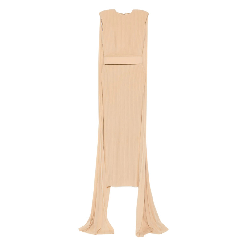 Solace London Pleated Cape Maxi Dress