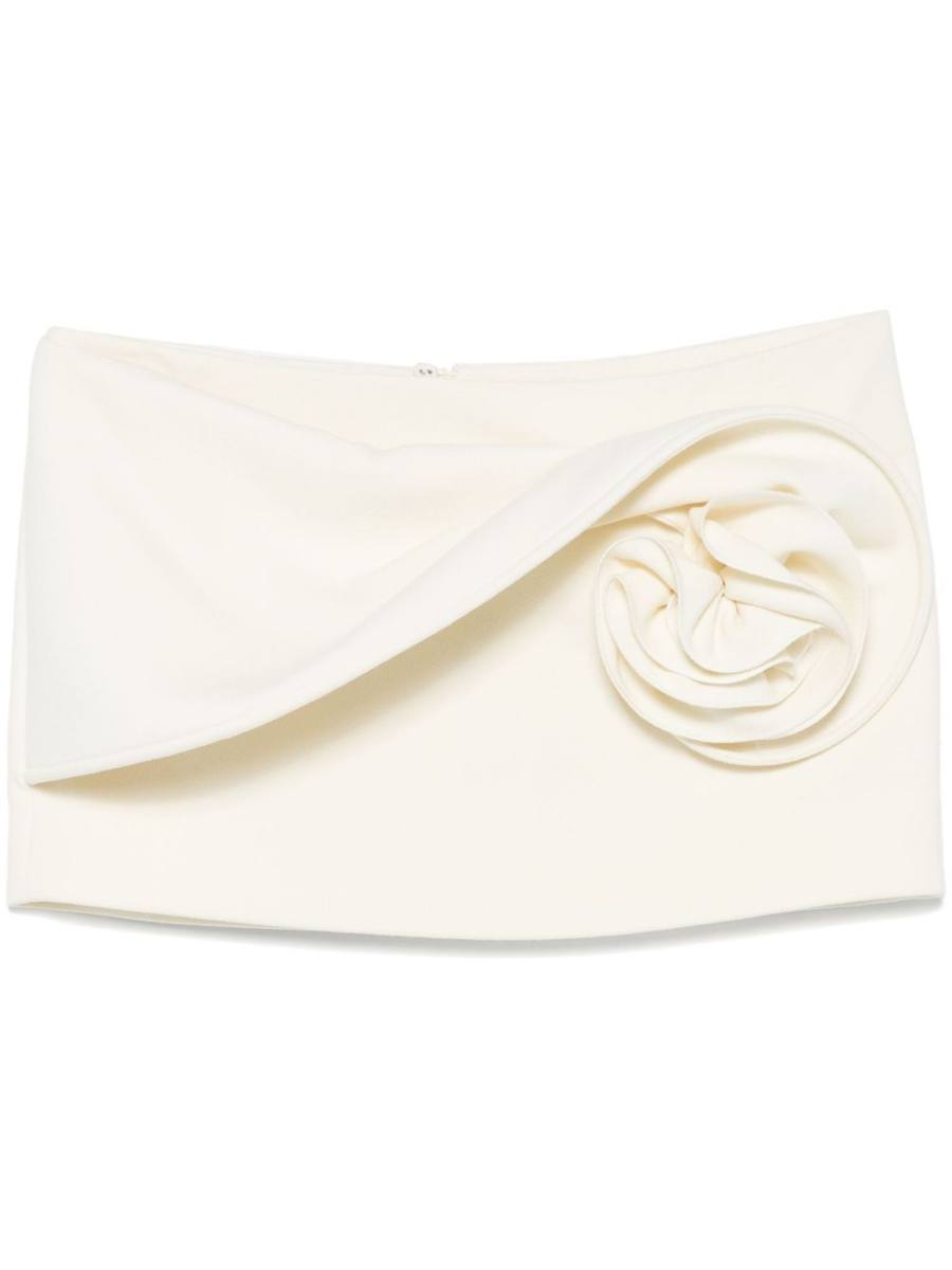 floral-appliqué mini skirt