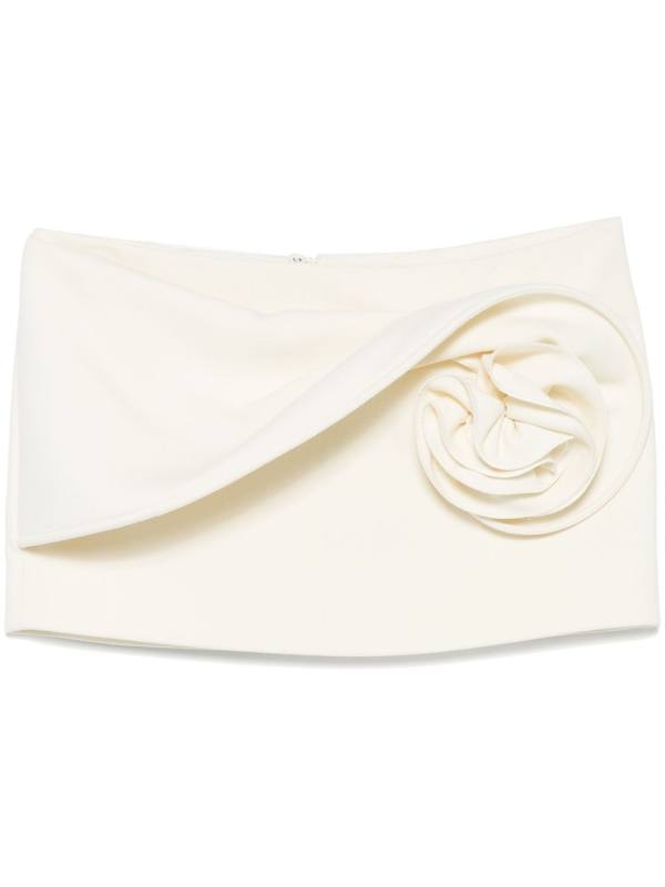 floral-appliqué mini skirt
