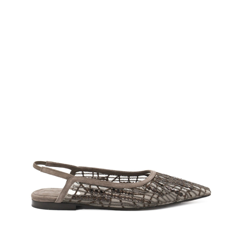 Brunello Cucinelli Beaded Ballerina Pumps