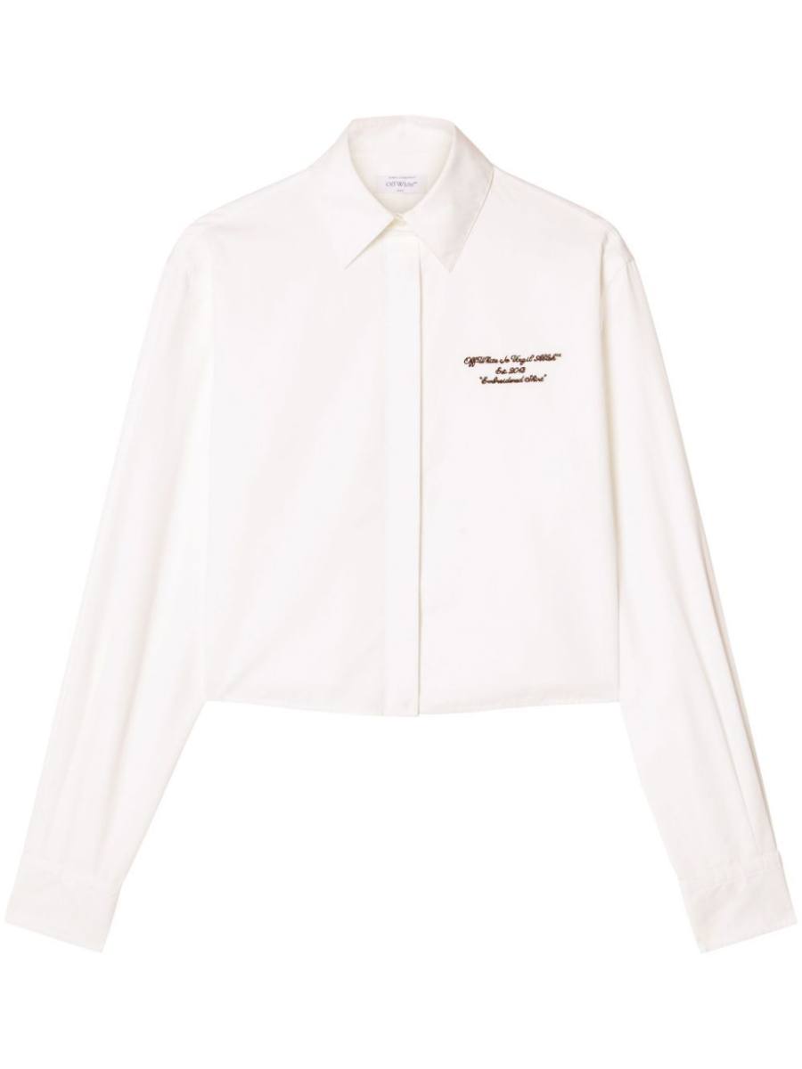 embroidered poplin shirt