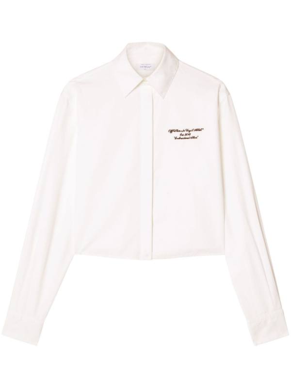 embroidered poplin shirt