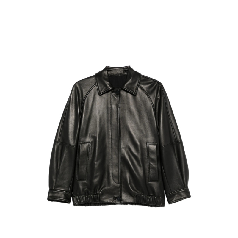 Santoro Button-up Leather Jacket