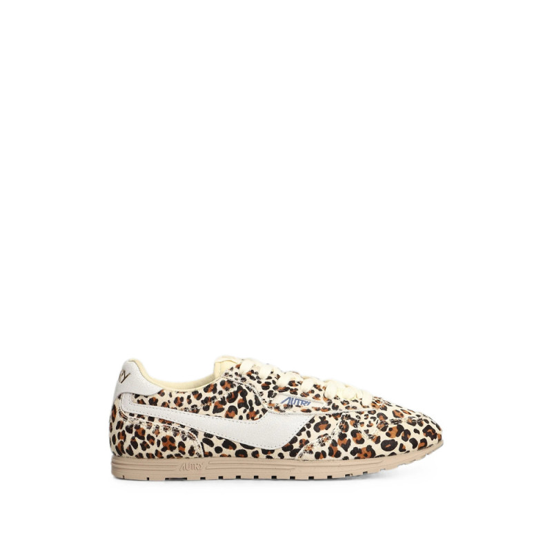 Autry Windspin Low Leopard-print Leather Sneakers