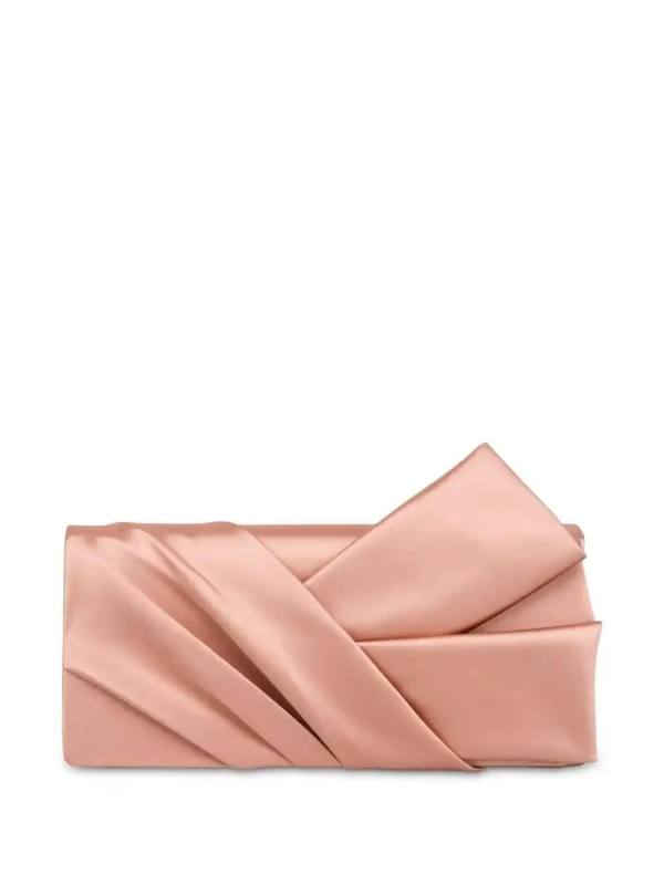panelled satin clutch bag