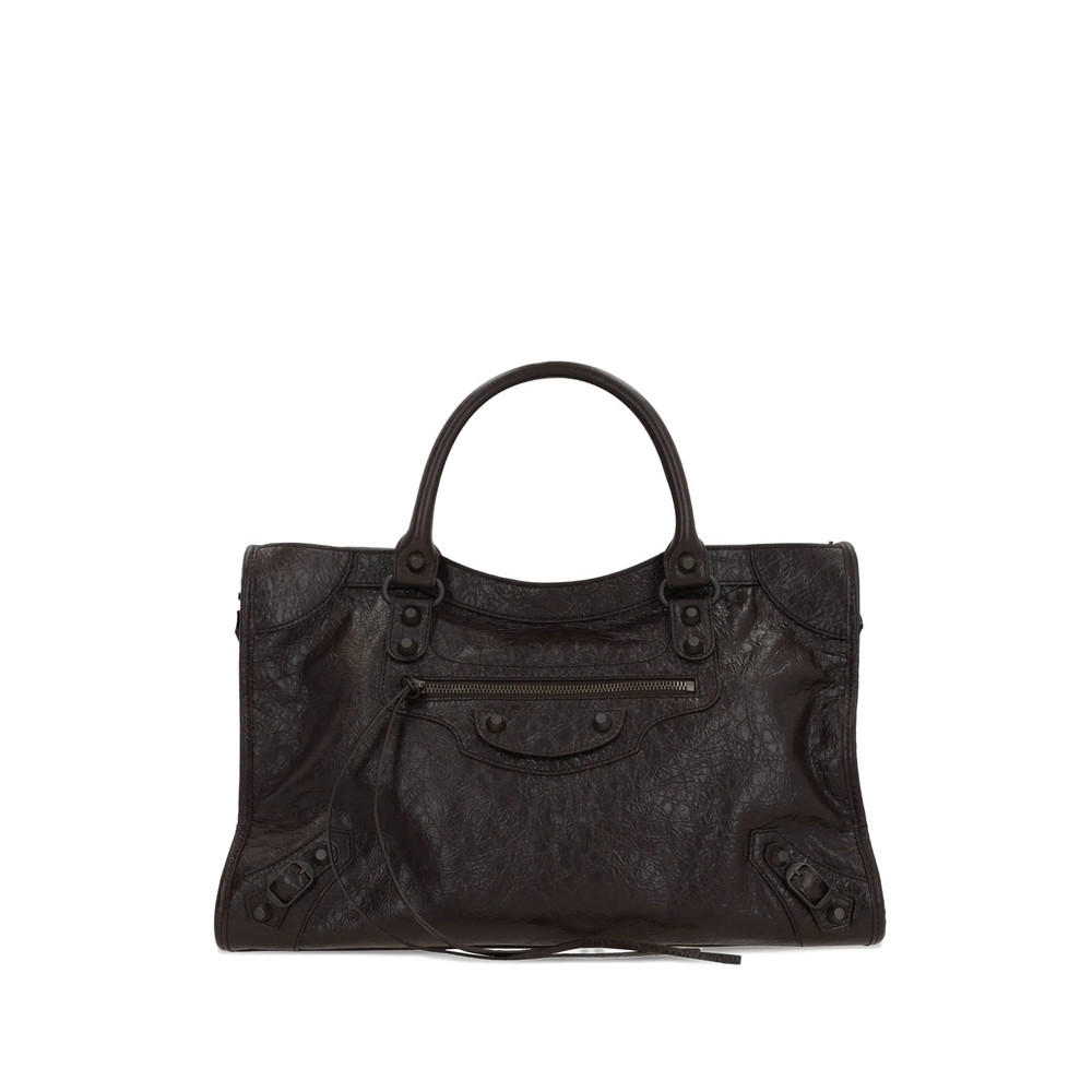Balenciaga Le City Stud-embellished Leather Tote Bag
