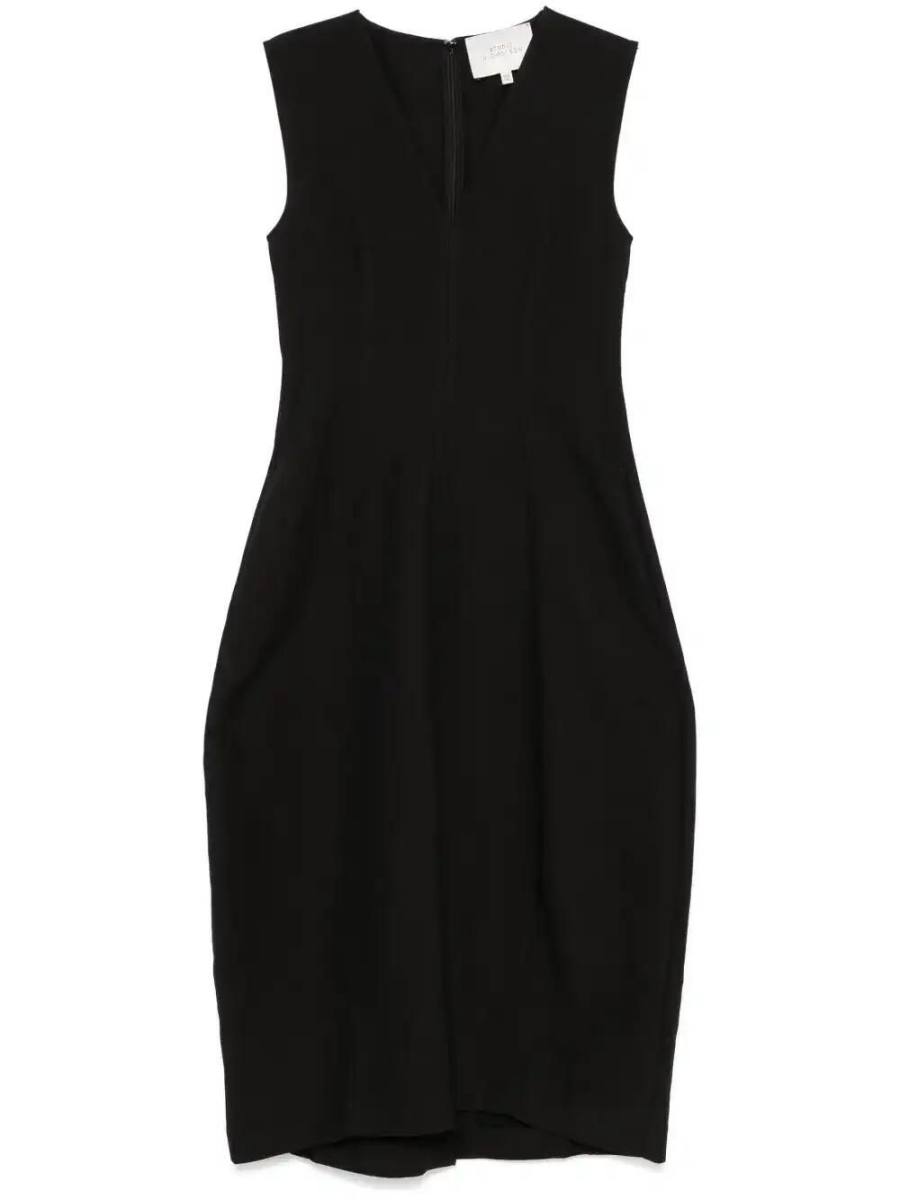V-neck midi dress