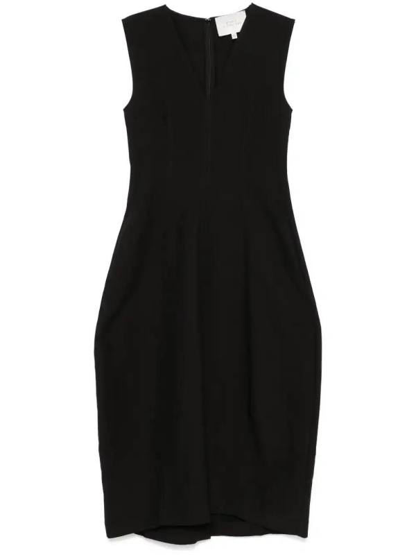 V-neck midi dress