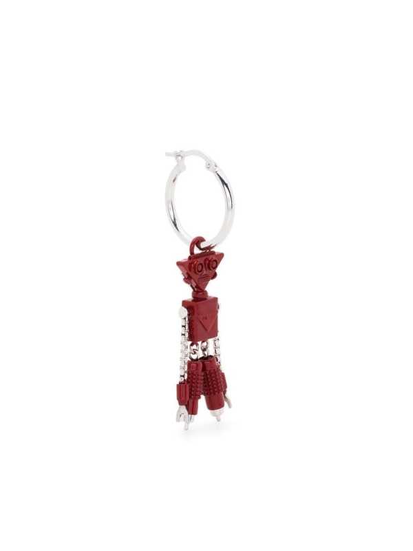 charm-detailed hoop earring