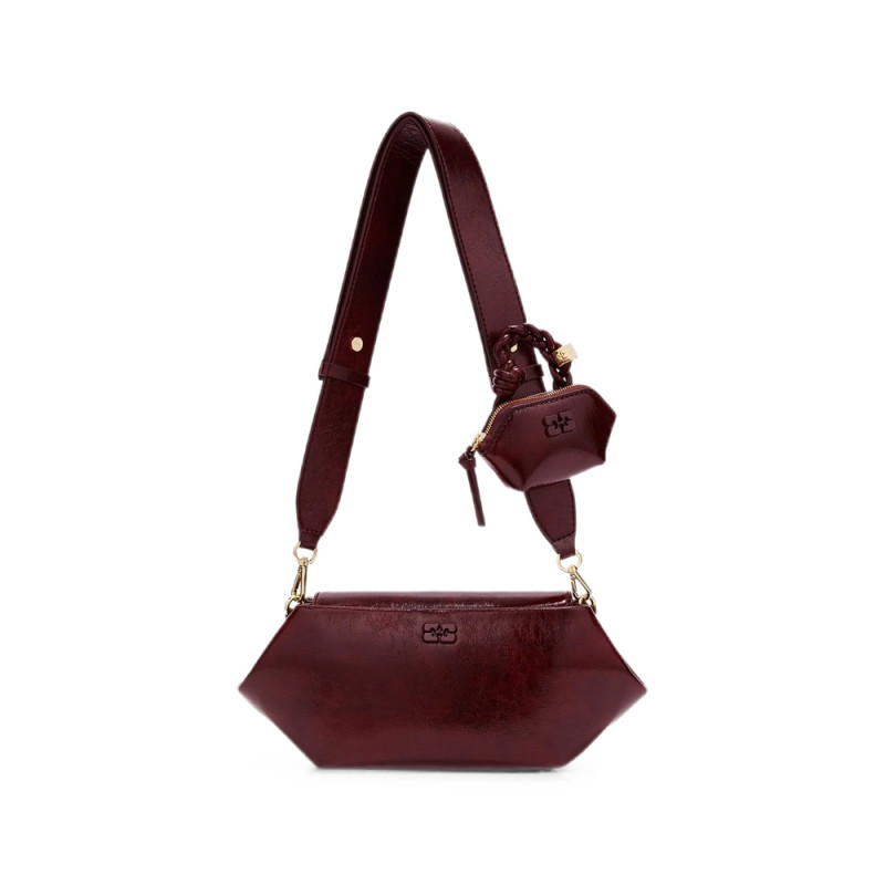 Ganni Bou Bag East/west Shine In Red