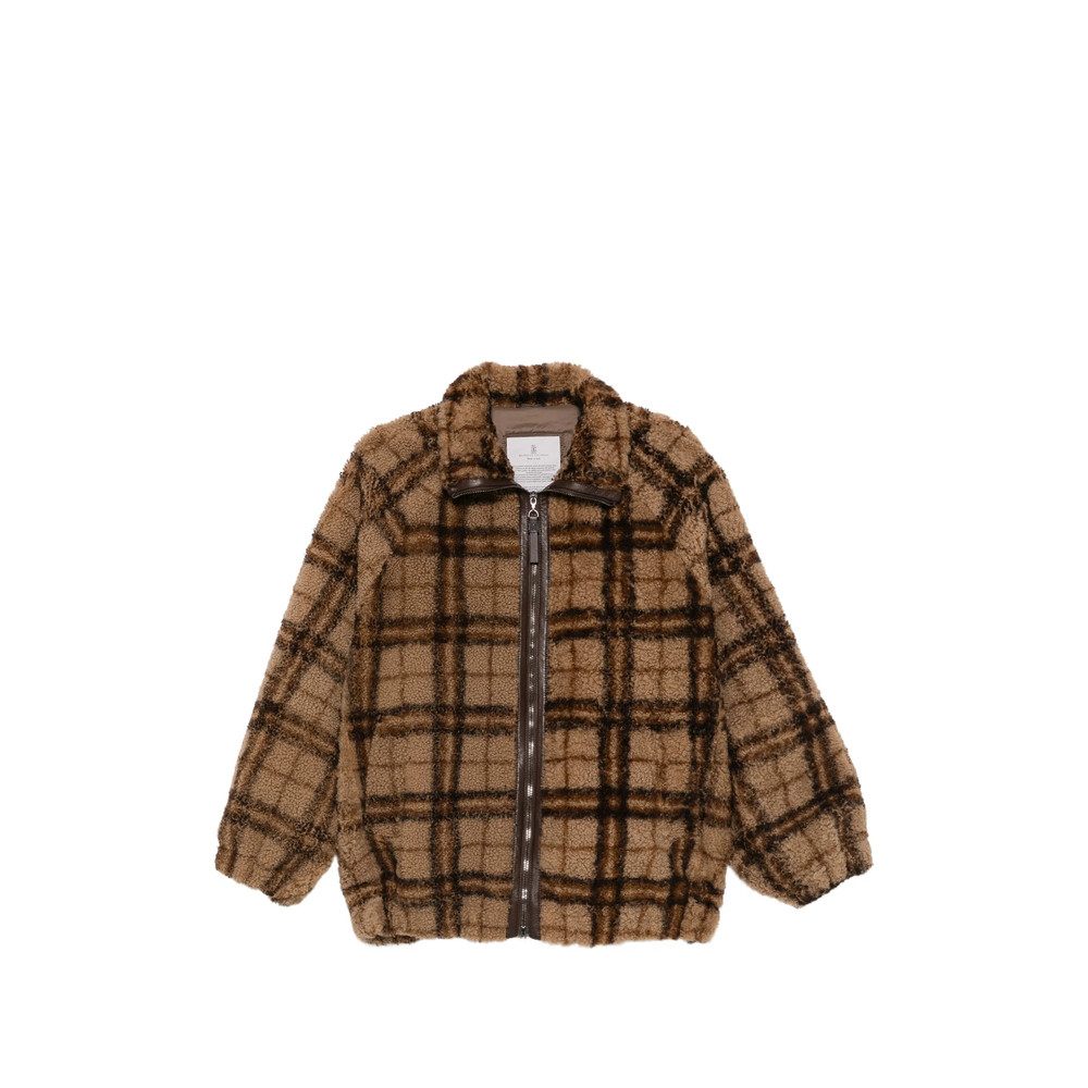 Brunello Cucinelli Check-pattern Shearling Jacket