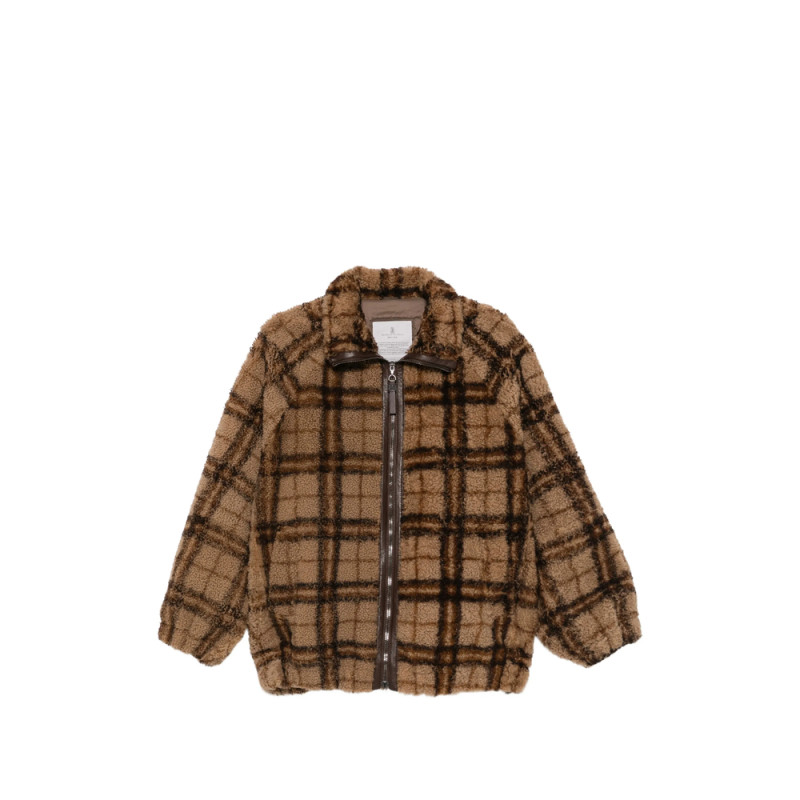 Brunello Cucinelli Check-pattern Shearling Jacket