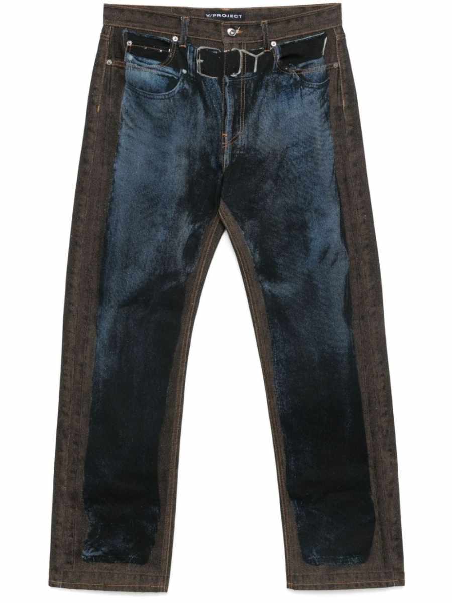 trompe l'oeil-print jeans