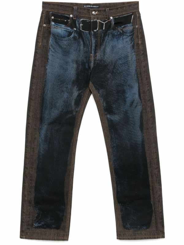 trompe l'oeil-print jeans