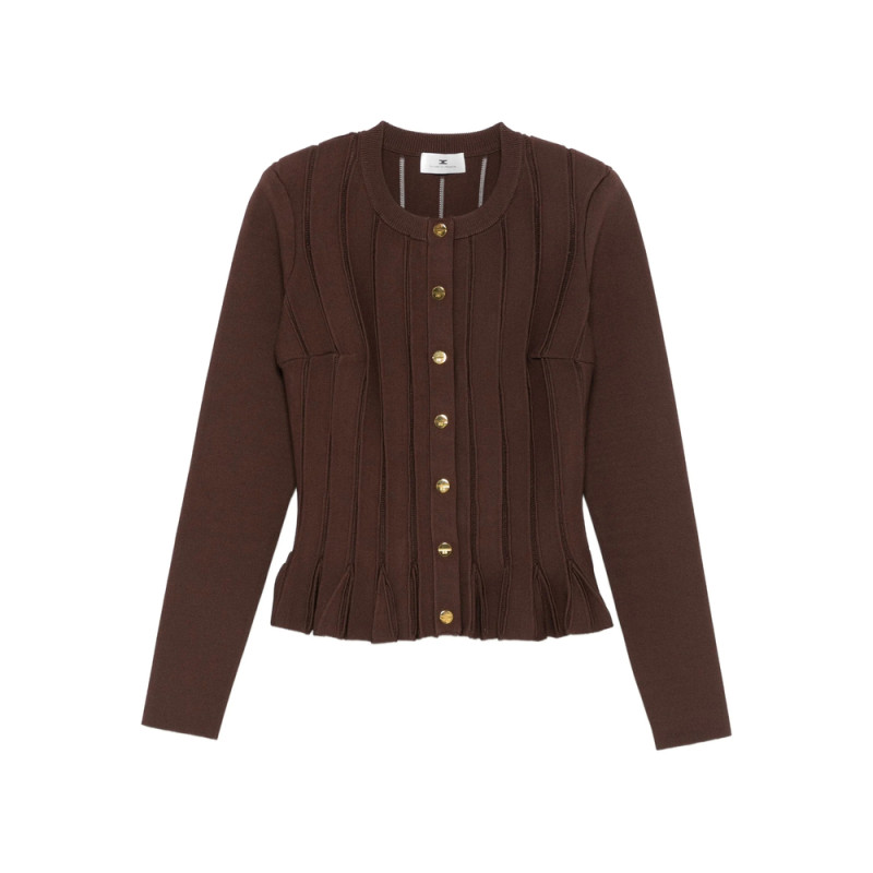 Elisabetta Franchi Pleated Button Cardigan